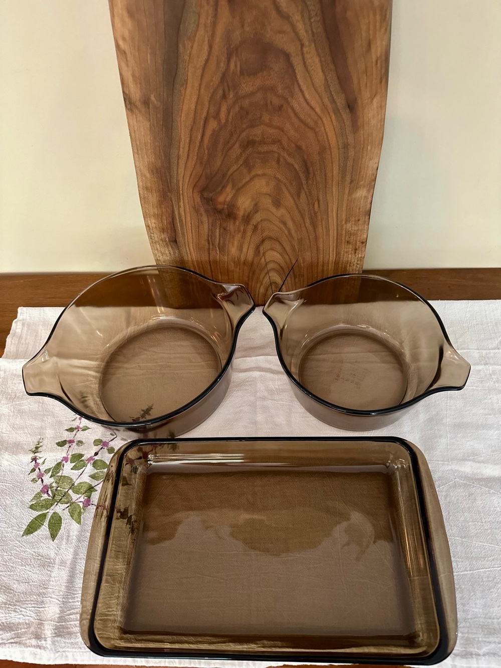 Pyrex Corning Ware Amber Casserole Dishes